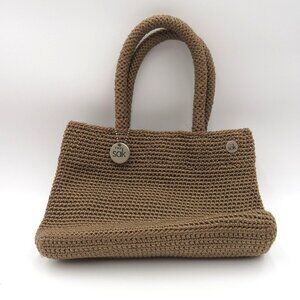 The Sak Purse Crochet Handbag Brown 9.5x6.5x4.5" Hand Bag Satchel Logo Hang Tag